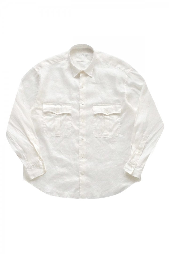 Porter Classic - ROLL UP LINEN SHIRT - WHITE