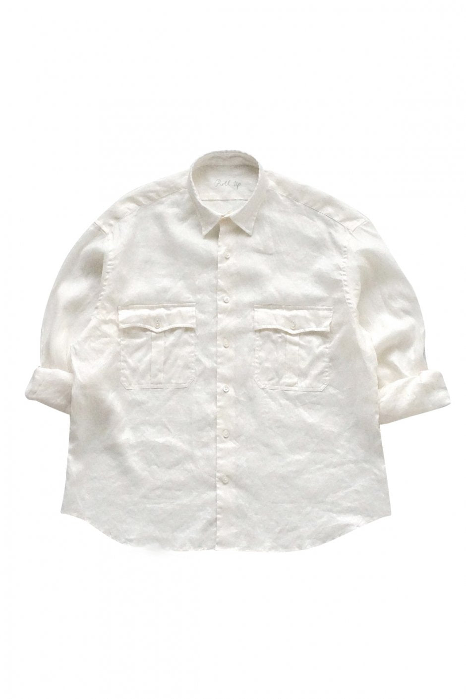 Porter Classic - ROLL UP LINEN SHIRT - WHITE