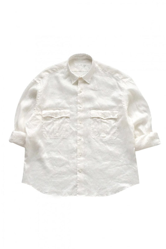 Porter Classic - ROLL UP LINEN SHIRT - WHITE