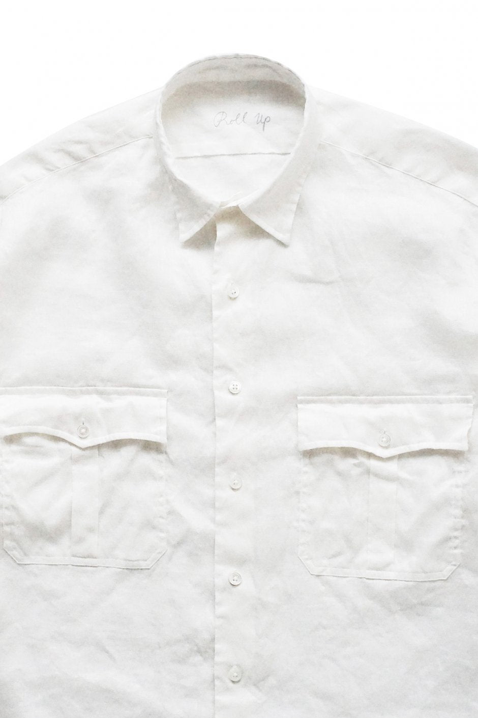 Porter Classic - ROLL UP LINEN SHIRT - WHITE