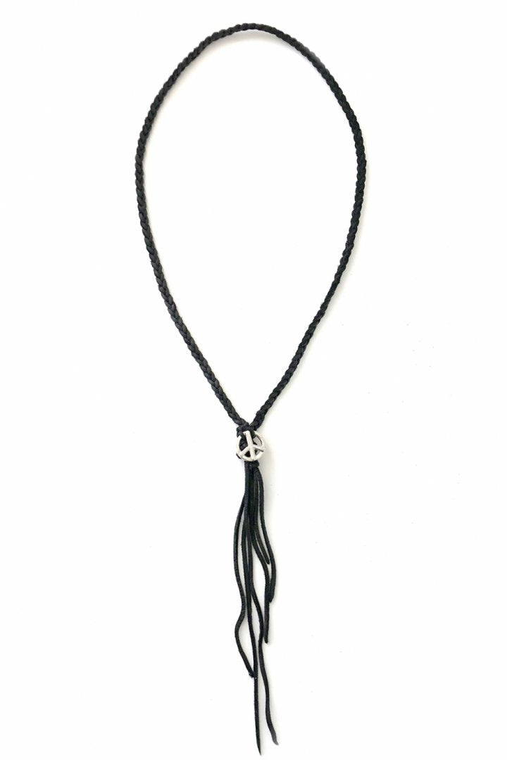 CONCHO CLASSIC - SILVER PEACE NECKLACE - BLACK