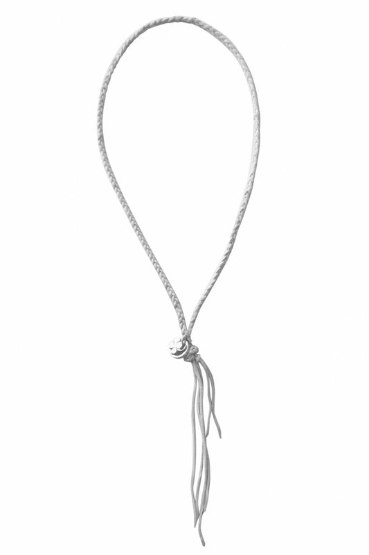 CONCHO CLASSIC - SILVER CLOVER NECKLACE - WHITE