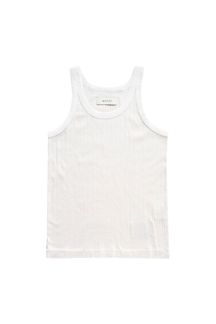 WRYHT - DROP NEEDLE TANK TOP - RAW WHITE