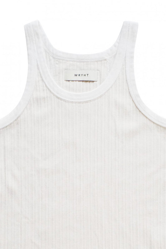 WRYHT - DROP NEEDLE TANK TOP - RAW WHITE