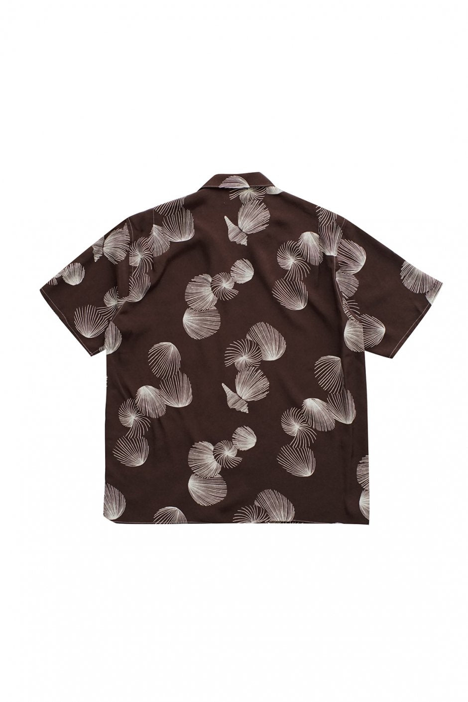 OLD JOE - ORIGINAL PRINTED OPEN COLLAR SHIRTS - SHELL - SHORT SLEEVE - COFFEE