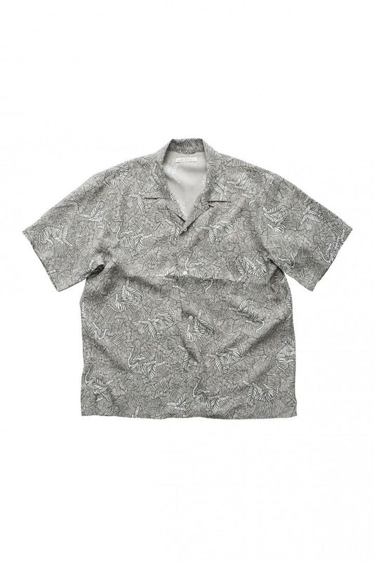 OLD JOE - ORIGINAL PRINTED OPEN COLLAR SHIRTS - ZEBRA - SHORT SLEEVE - FOG