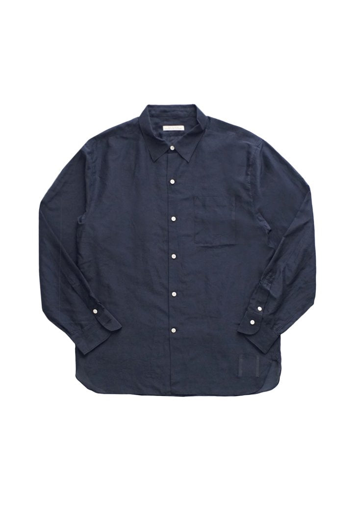 OLD JOE - SIMPLE SMALL COLLAR SHIRTS - NAVY