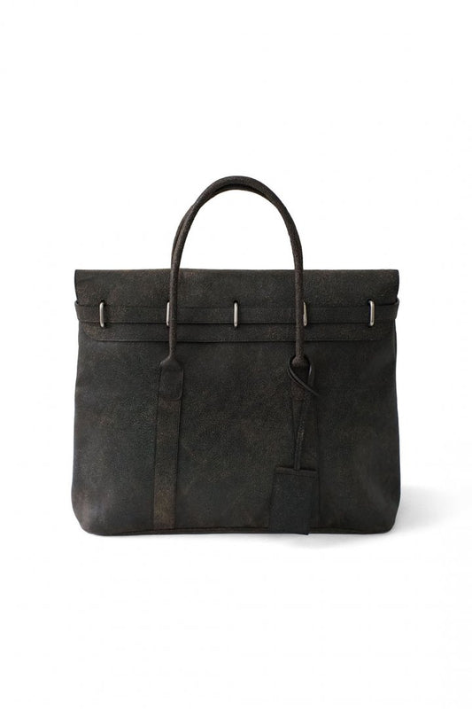 OLD JOE - DISTRESSED LEATHER MONEY BAG - BLACK