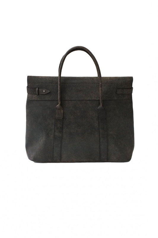 OLD JOE - DISTRESSED LEATHER MONEY BAG - BLACK