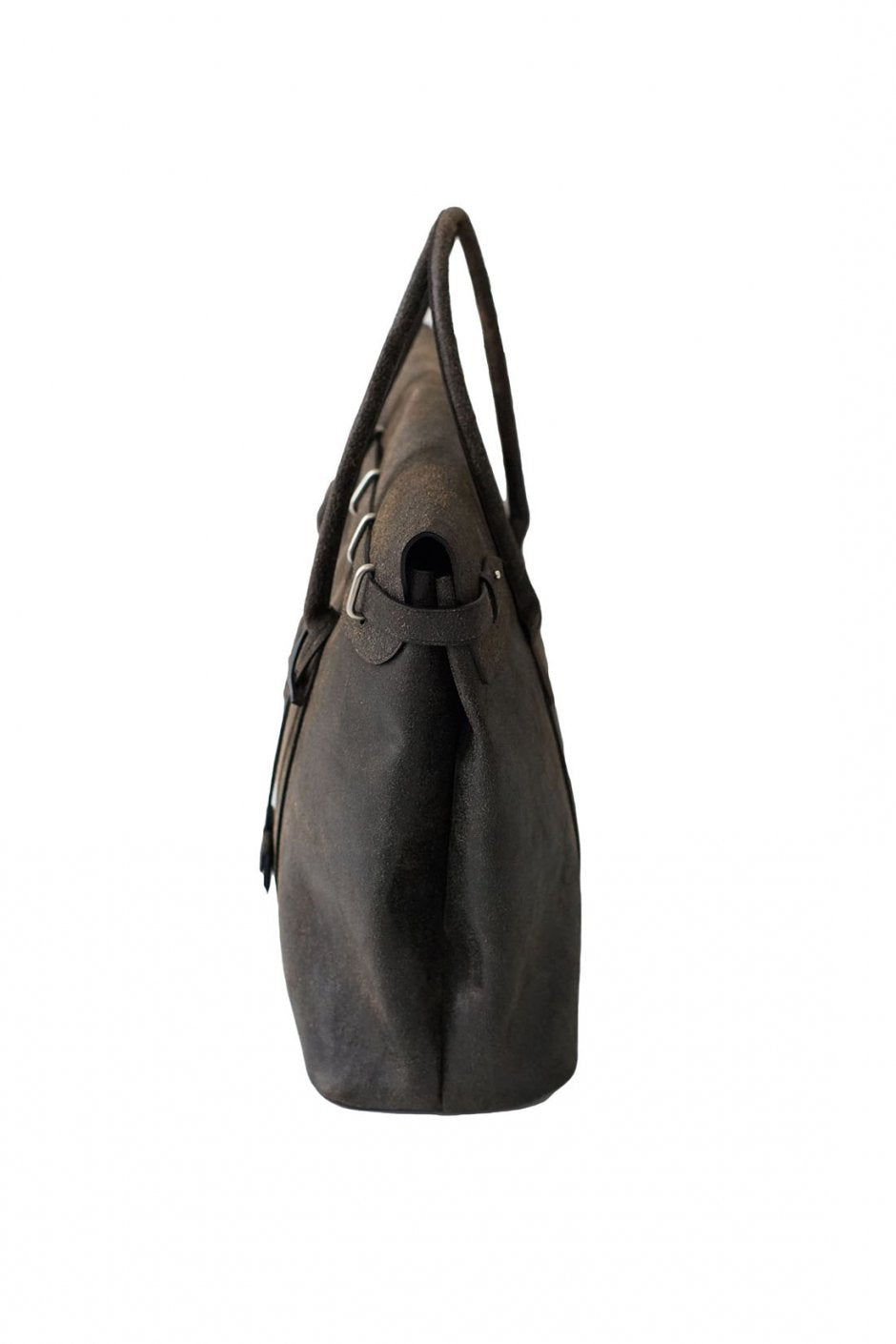 OLD JOE - DISTRESSED LEATHER MONEY BAG - BLACK