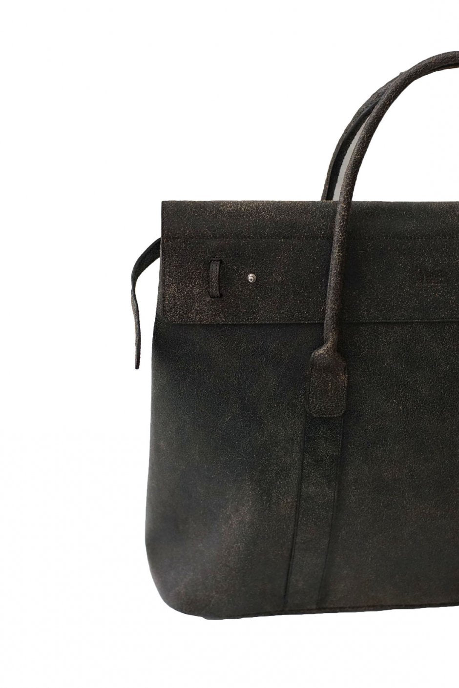 OLD JOE - DISTRESSED LEATHER MONEY BAG - BLACK