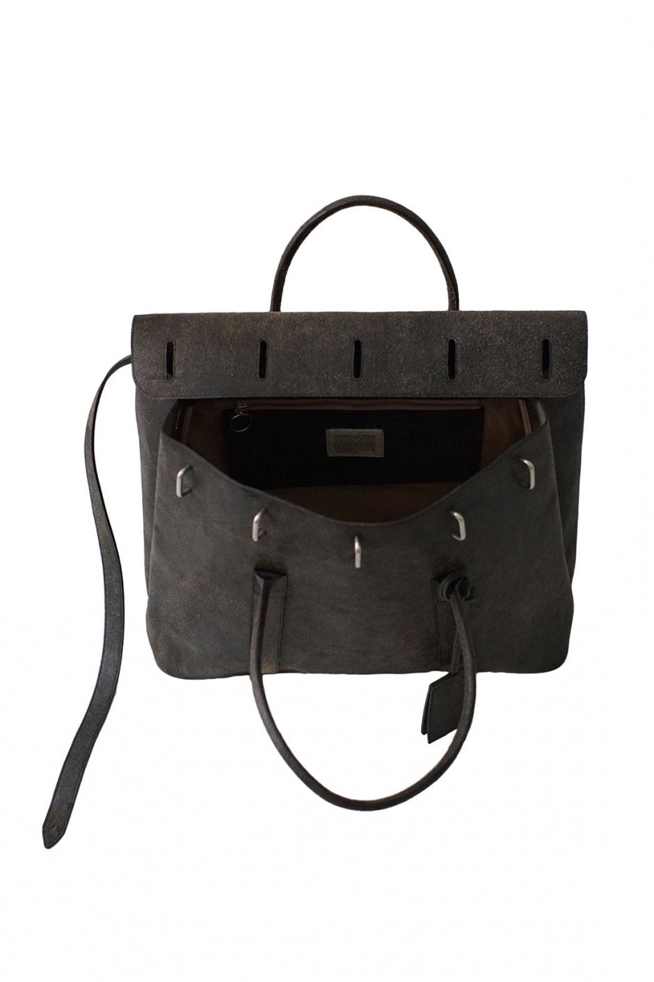 OLD JOE - DISTRESSED LEATHER MONEY BAG - BLACK