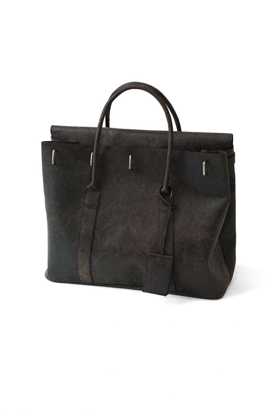 OLD JOE - DISTRESSED LEATHER MONEY BAG - BLACK