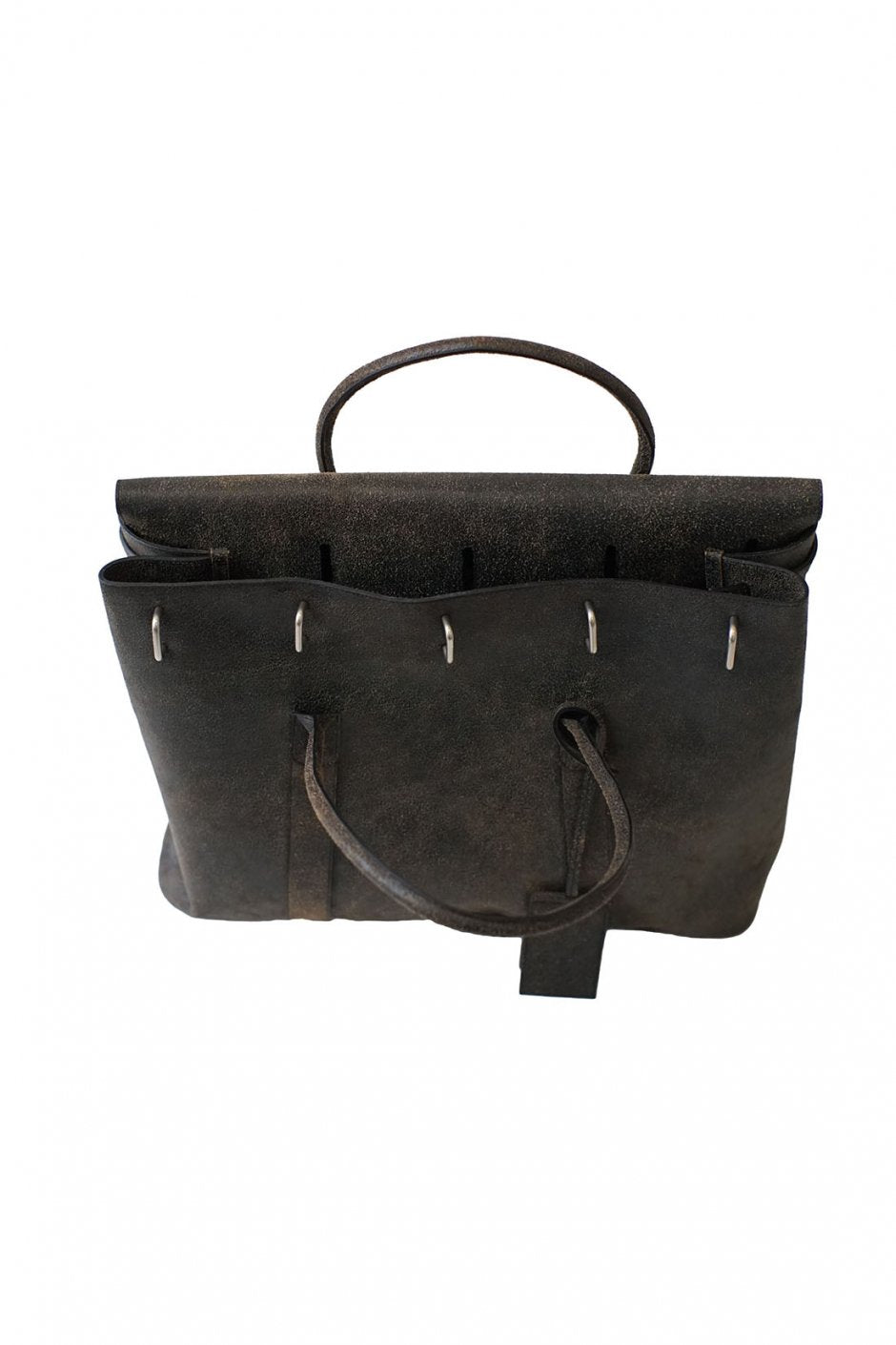 OLD JOE - DISTRESSED LEATHER MONEY BAG - BLACK