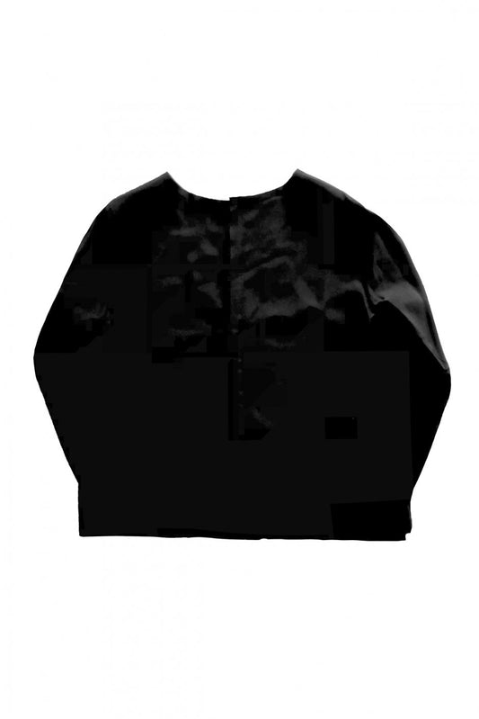 humoresque - CREW NECK BLOUSE - BLACK SILK