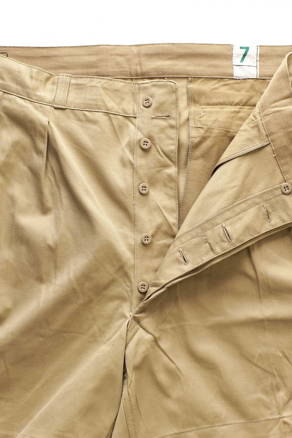 1950s DEAD STOCK FRENCH ARMY MILITARY CHINO SHORTS