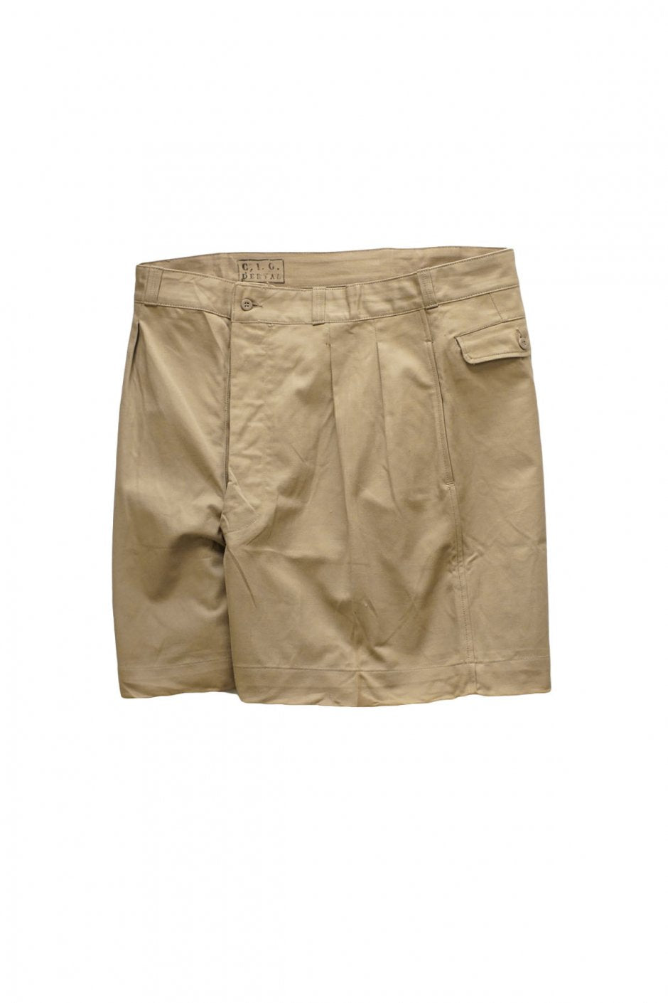 1950s DEAD STOCK FRENCH ARMY MILITARY CHINO SHORTS