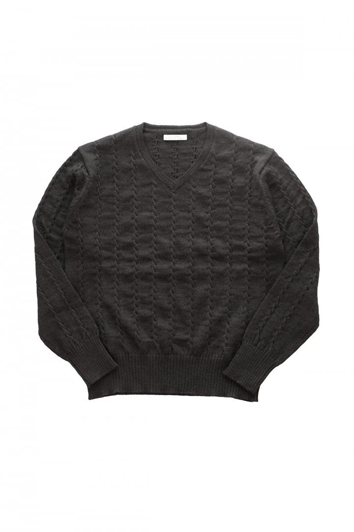 OLD JOE - TWEEDY YARN TENNIS SWEATER - GRAPHITE