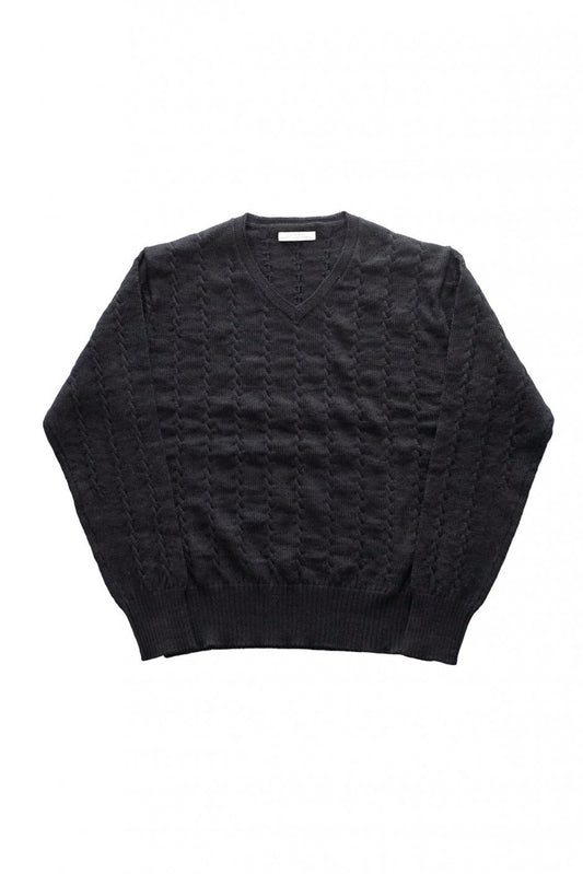 OLD JOE - TWEEDY YARN TENNIS SWEATER - GRAPHITE