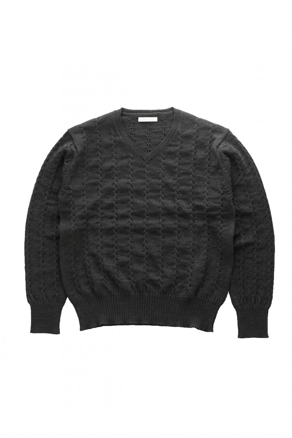 OLD JOE - TWEEDY YARN TENNIS SWEATER - GRAPHITE