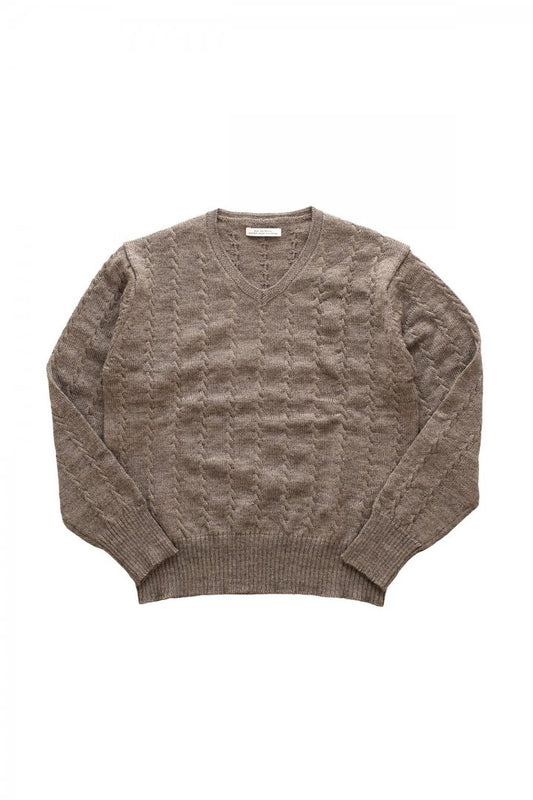 OLD JOE - TWEEDY YARN TENNIS SWEATER - TAUPE