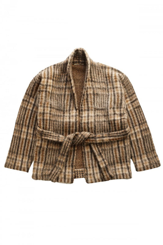 WRYHT - DOUBLE JACQUARD MOHAIR GAWN - GUN CLUB PLAID