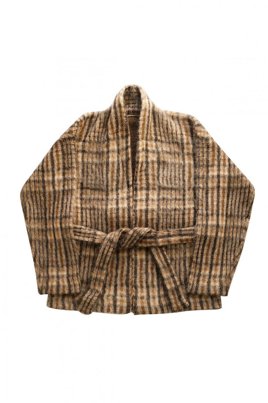 WRYHT - DOUBLE JACQUARD MOHAIR GAWN - GUN CLUB PLAID