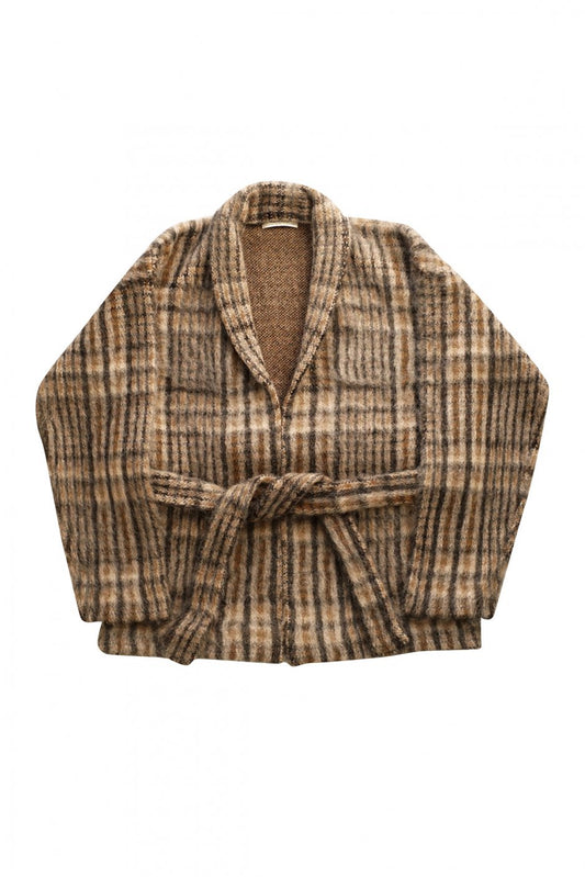 WRYHT - DOUBLE JACQUARD MOHAIR GAWN - GUN CLUB PLAID