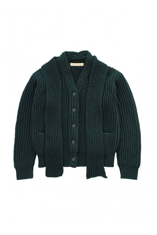 OLD JOE - FELT YARN MUFFLER CARDIGAN - FOREST