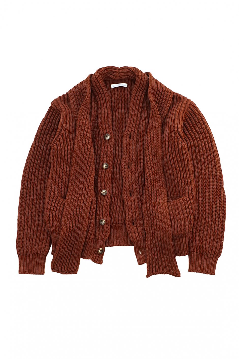 OLD JOE - FELT YARN MUFFLER CARDIGAN - CAYENNE