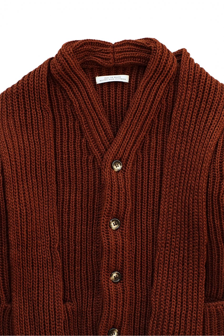 OLD JOE - FELT YARN MUFFLER CARDIGAN - CAYENNE