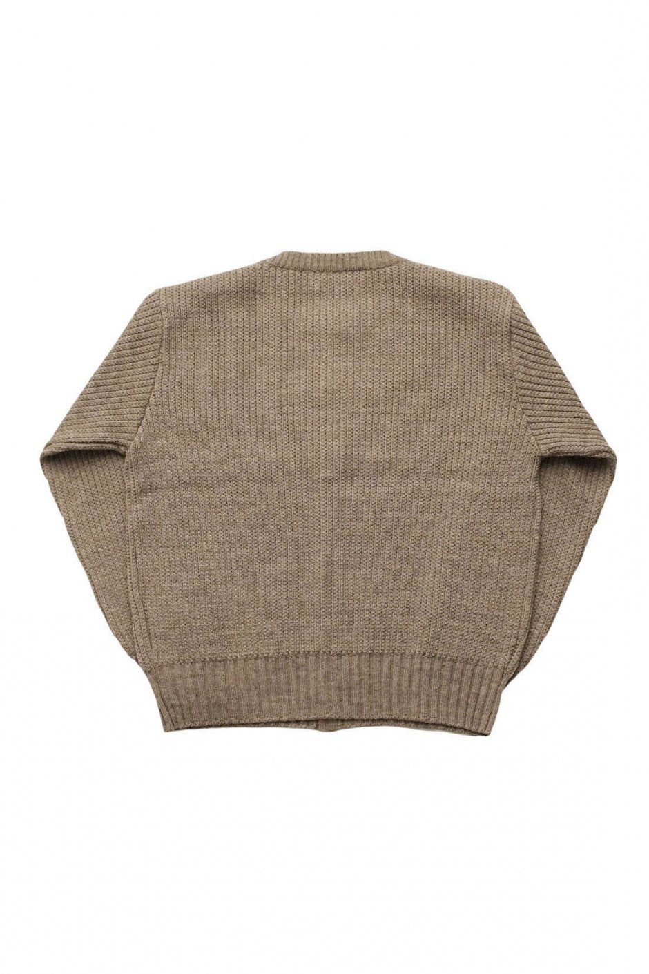 OLD JOE - TWEEDY YARN BUTTONED CREW-NECK SWEATER - TAUPE