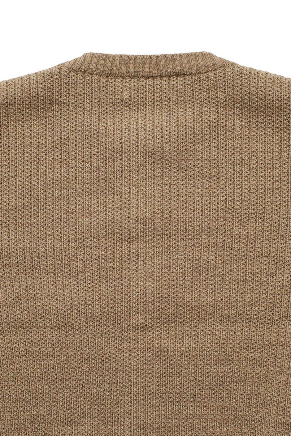 OLD JOE - TWEEDY YARN BUTTONED CREW-NECK SWEATER - TAUPE