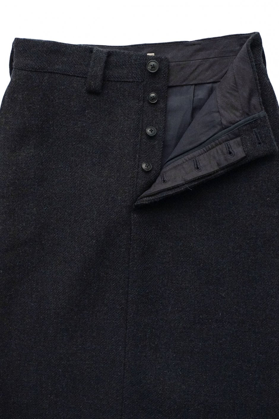 Nigel Cabourn woman - BASIC LONG SKIRT WASHABLE WOOL - DARK NAVY