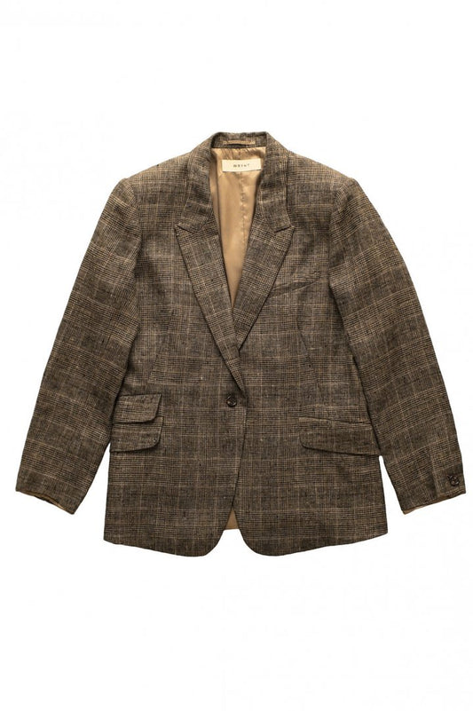 WRYHT - PEAKED LAPEL ARTISAN SACK JACKET - GREN CHECK SIENNA