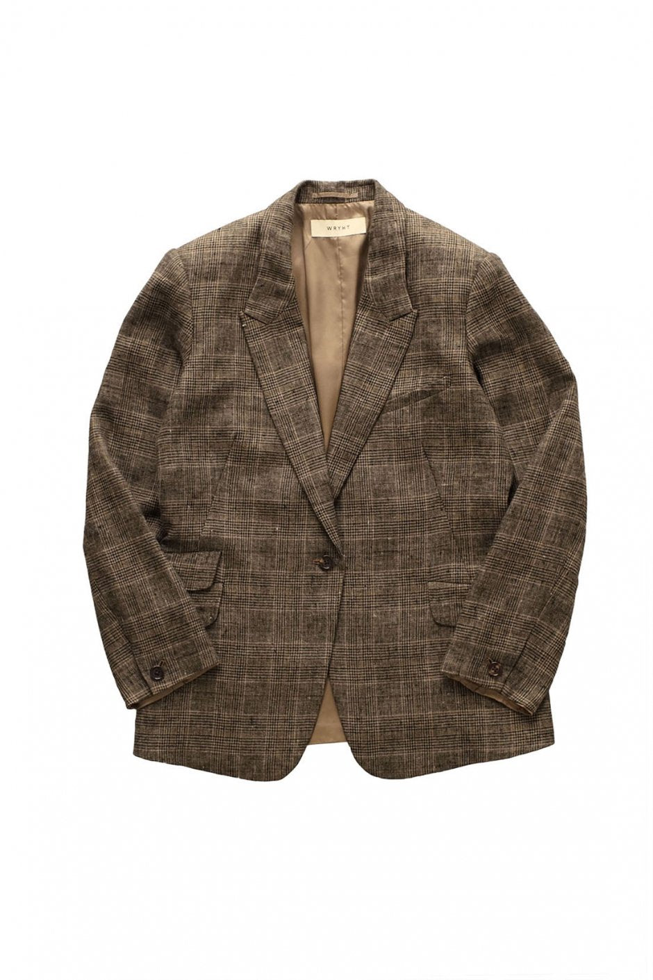 WRYHT - PEAKED LAPEL ARTISAN SACK JACKET - GREN CHECK SIENNA