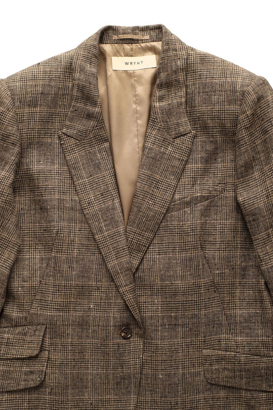 WRYHT - PEAKED LAPEL ARTISAN SACK JACKET - GREN CHECK SIENNA