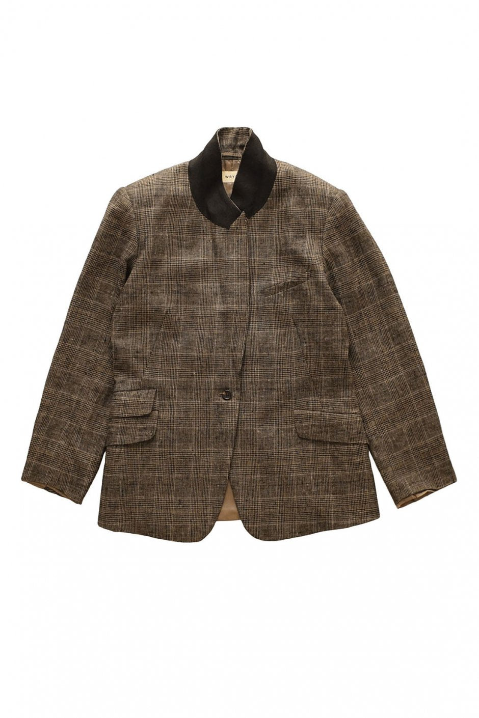 WRYHT - PEAKED LAPEL ARTISAN SACK JACKET - GREN CHECK SIENNA