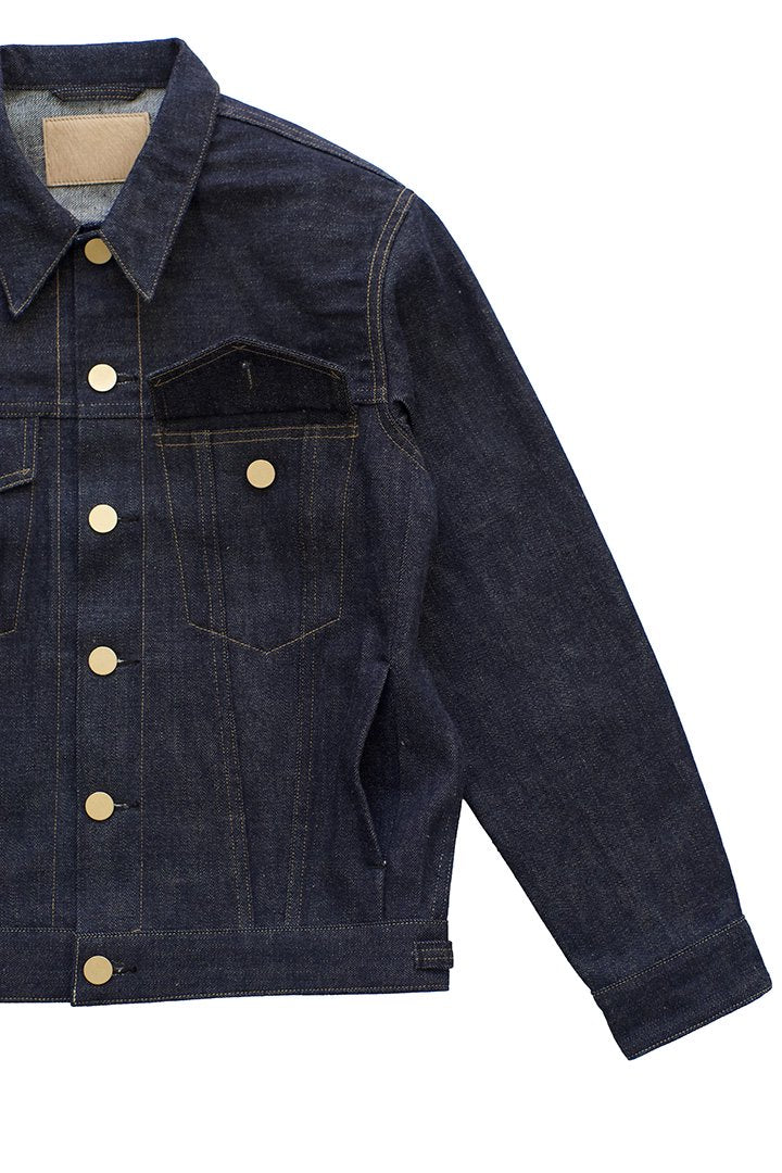 WRYHT - FRENCH COLLAR JEAN JACKET- INDIGO LAW