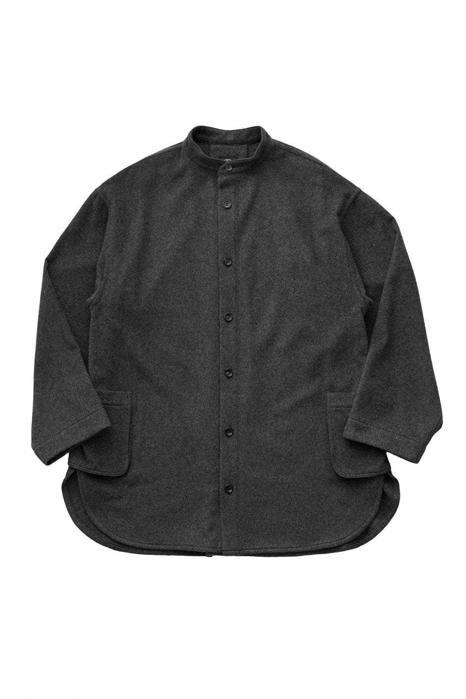 Porter Classic - CASHMERE STAND COLLAR SHIRT JACKET - GRAY