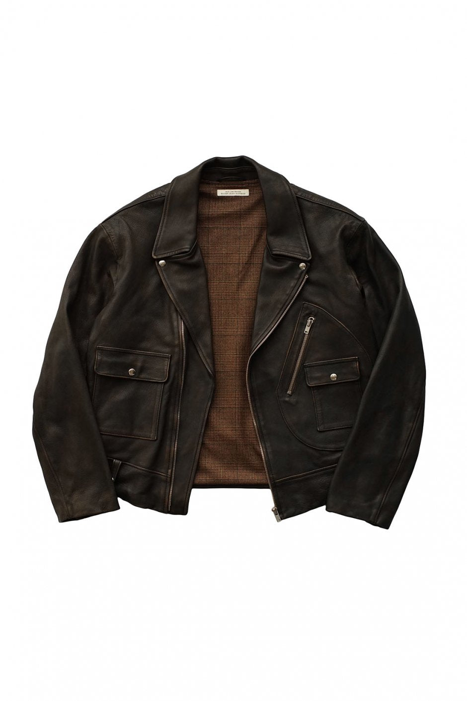 OLD JOE - DOUBLE FRONT MOTO JACKET - BLACK BROWN