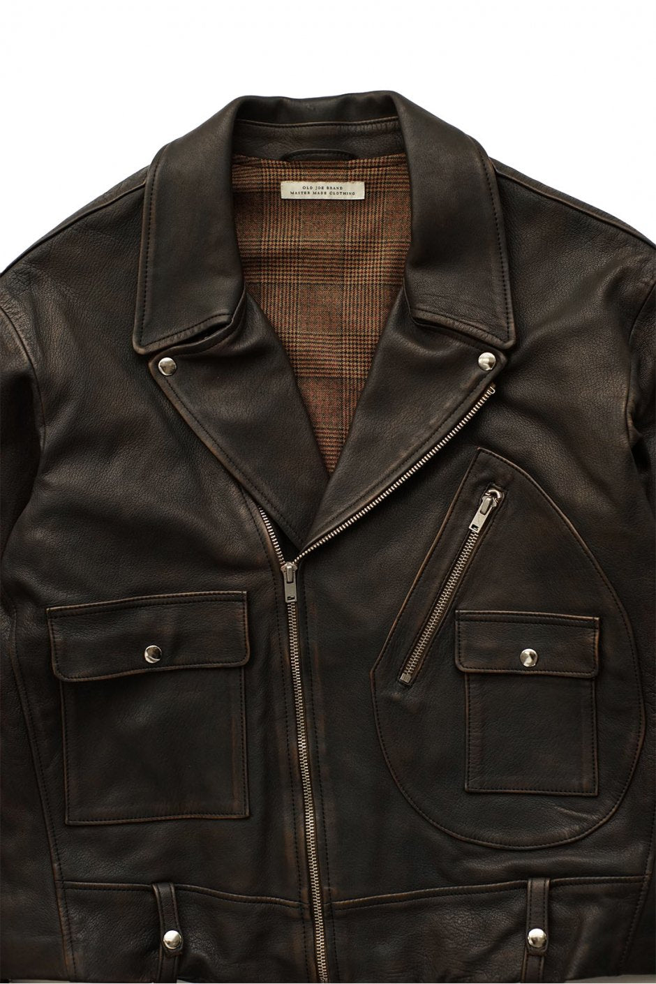 OLD JOE - DOUBLE FRONT MOTO JACKET - BLACK BROWN