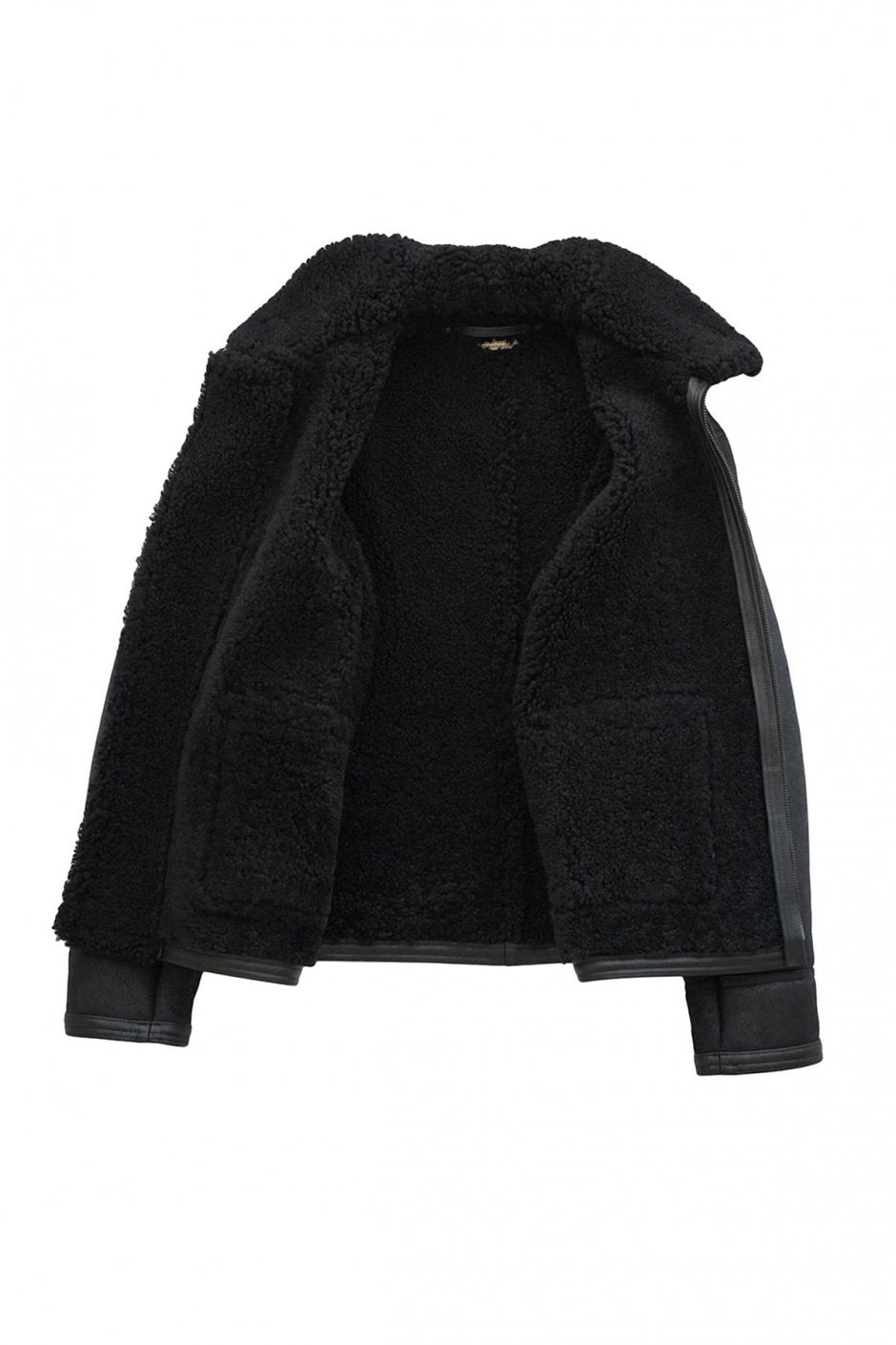 OLD JOE ★★★ - EXCLUSIVE REVERSIVLE DISTREESED SHEARLING JACKET - BLACK