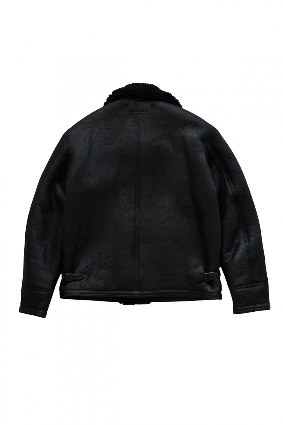 OLD JOE ★★★ - EXCLUSIVE REVERSIVLE DISTREESED SHEARLING JACKET - BLACK