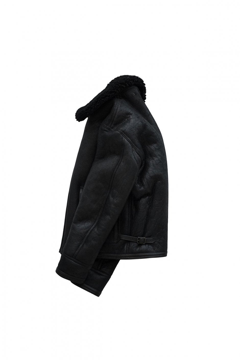 OLD JOE ★★★ - EXCLUSIVE REVERSIVLE DISTREESED SHEARLING JACKET - BLACK