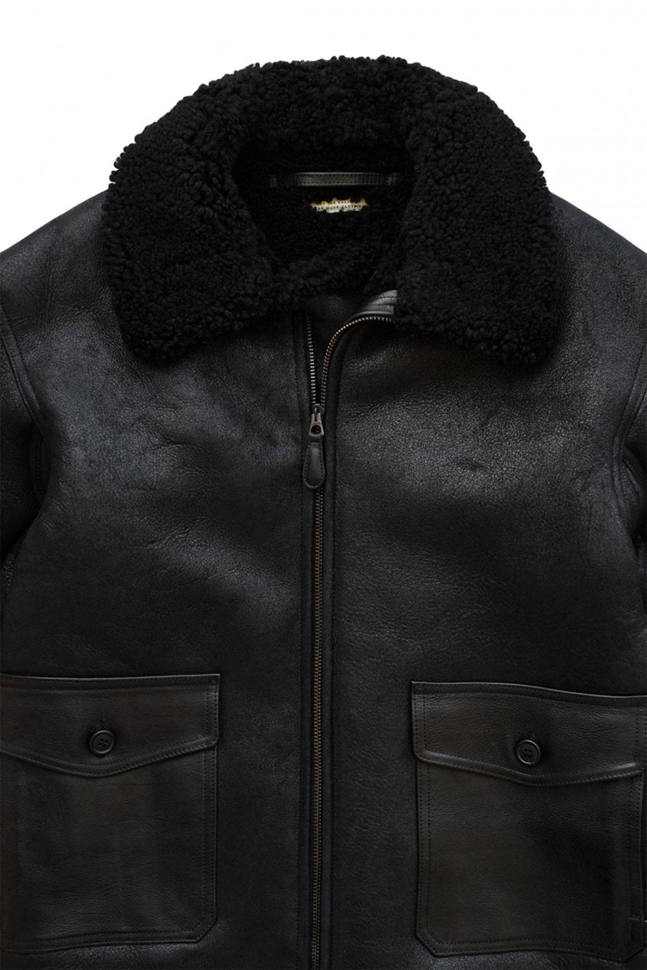 OLD JOE ★★★ - EXCLUSIVE REVERSIVLE DISTREESED SHEARLING JACKET - BLACK