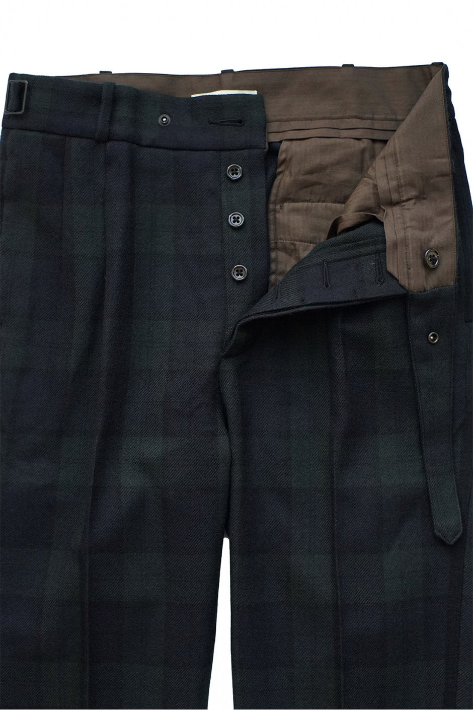 OLD JOE - SIDE BUCKLE GRUKHA TROUSER - BLACK WATCH PLAID