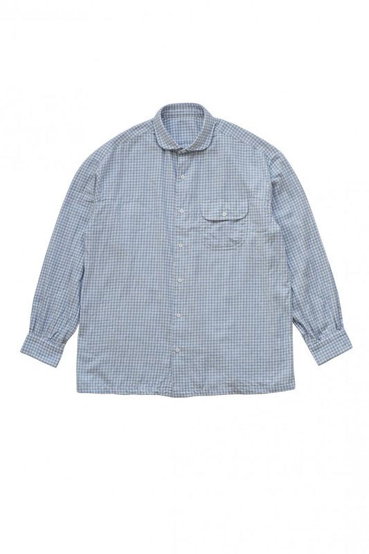 Porter Classic - CASHMERE COTTON SHIRT - GINGHAM BLUE