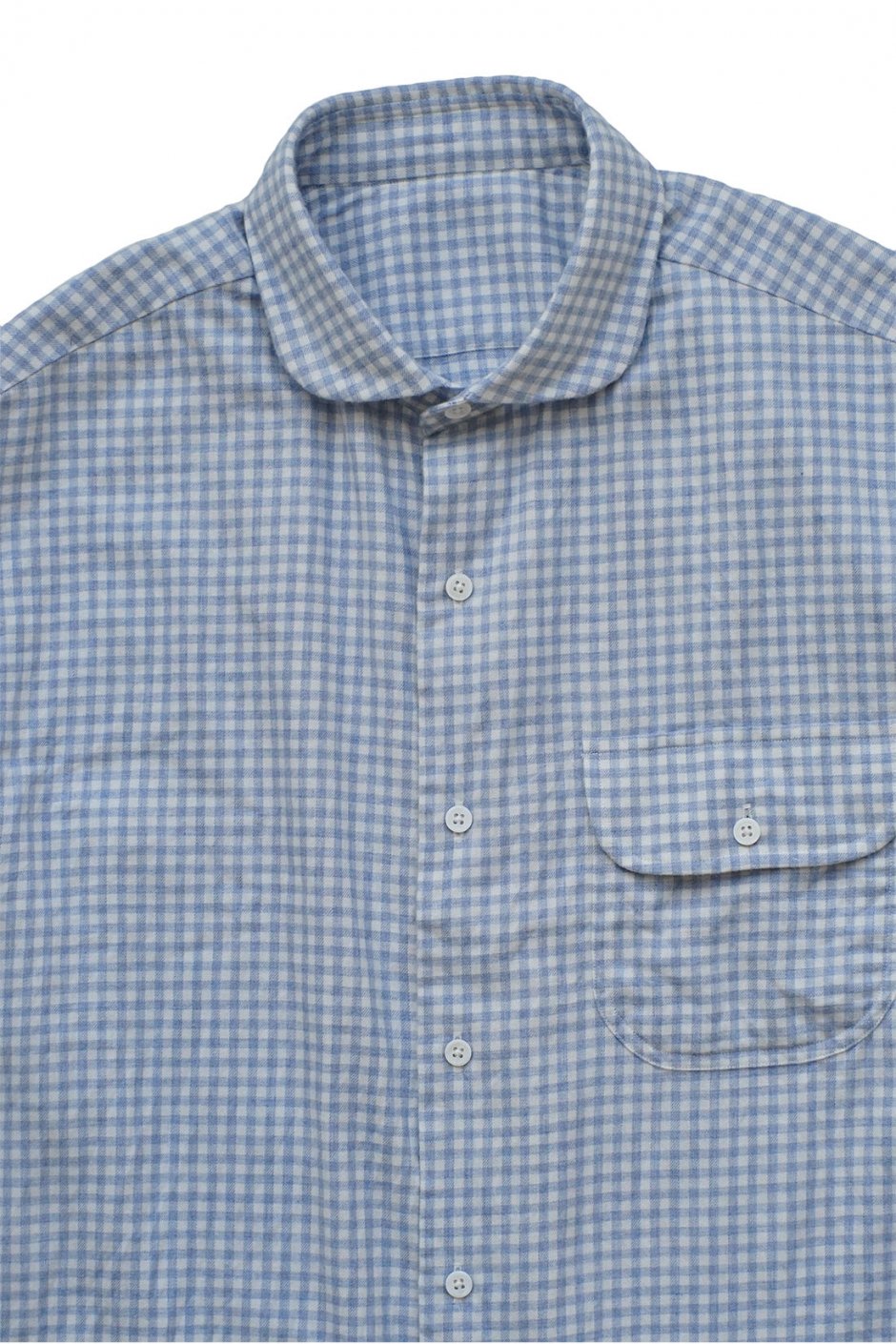 Porter Classic - CASHMERE COTTON SHIRT - GINGHAM BLUE