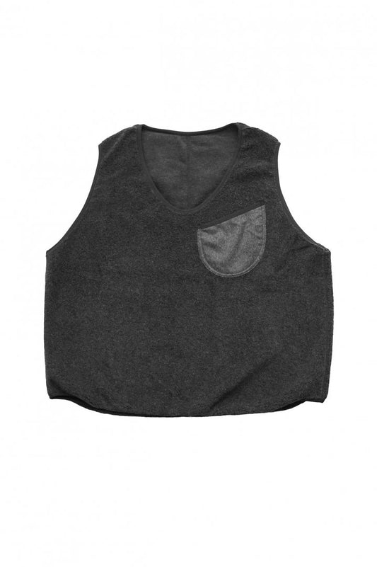 Porter Classic - CASHMERE PILE REVERSIBLE VEST - GRAY